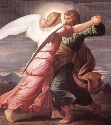 STEINLE, Edward Jakob von Jacob Wrestling with the Angel